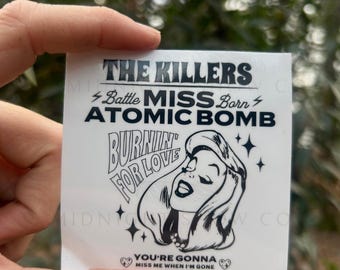 The Killers Inspired Sticker | Miss Atomic Bomb | BattleBorn | Lyrics Sticker