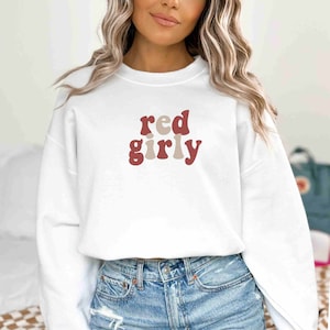 red tv girly t/s inspired crewneck sweatshirt, eras tour outfit, gift for her, holiday birthday gift, music lover merch