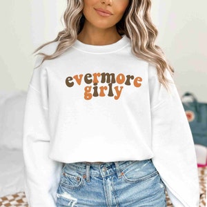 evermore girly t/s inspired crewneck sweatshirt, eras tour outfit, gift for her, holiday birthday gift, music lover merch