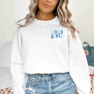1989 (small) tv girly t/s inspired crewneck sweatshirt, eras tour outfit, gift for her, holiday birthday gift, music lover merch