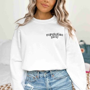reputation (small) girly t/s inspired crewneck sweatshirt, eras tour outfit, gift for her, holiday birthday gift, music lover merch