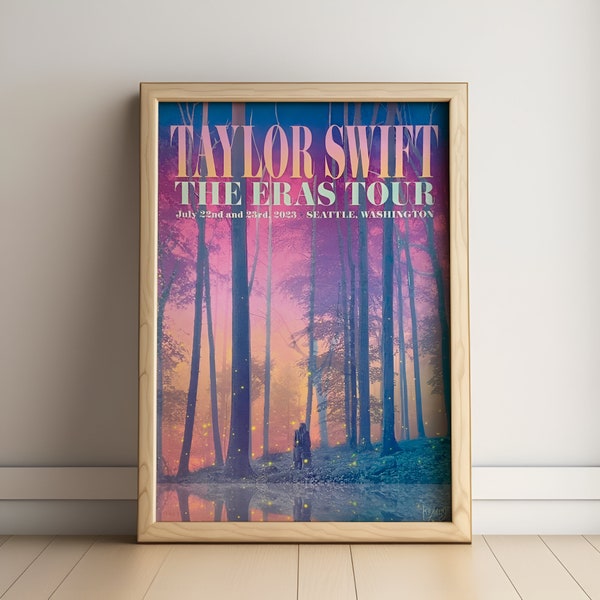 t/s eras tour seattle vip poster, eras tour designed poster, music concert poster, music memorabilia, t/s inspired replica, t/s washington