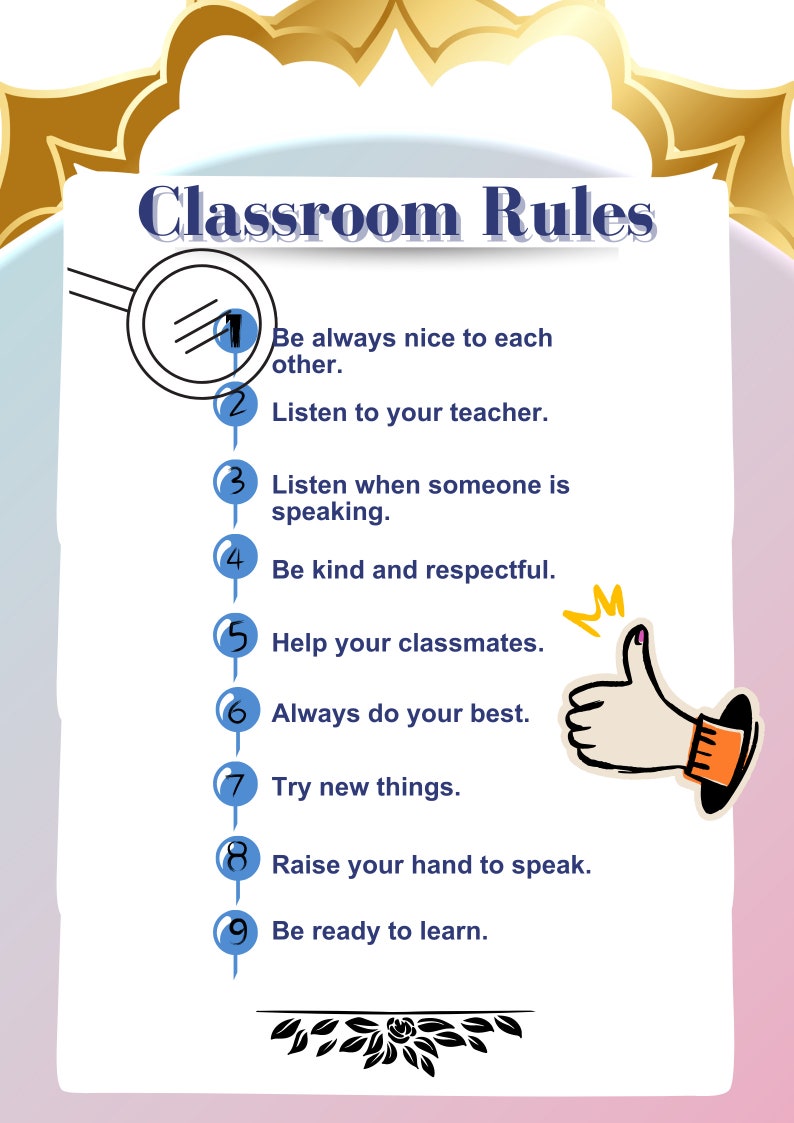 Digital Print Rules Poster, Classroom Poster, Classroom's, Clumpiest ...