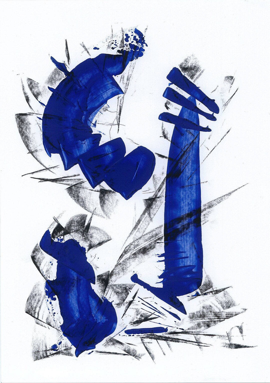 Abstract Charcoal Drawing Original Artwork Contemporary Etsy