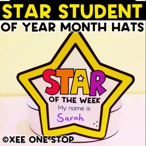 Ster Student van de Week Maand Jaar Kronen Hoeden Knutselen