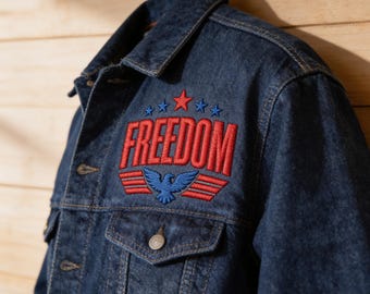 Freiheit Stickerei Design Vaterländischen Adler Maschinenstickdatei Vierter Juli Unabhängigkeitsfeier Bekleidung Dekorationen Herunterladbar