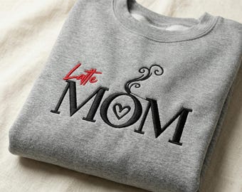 Diseño de bordado "Latte Mom", archivo para máquina de coser "Coffee Lover Mama" (descarga digital).