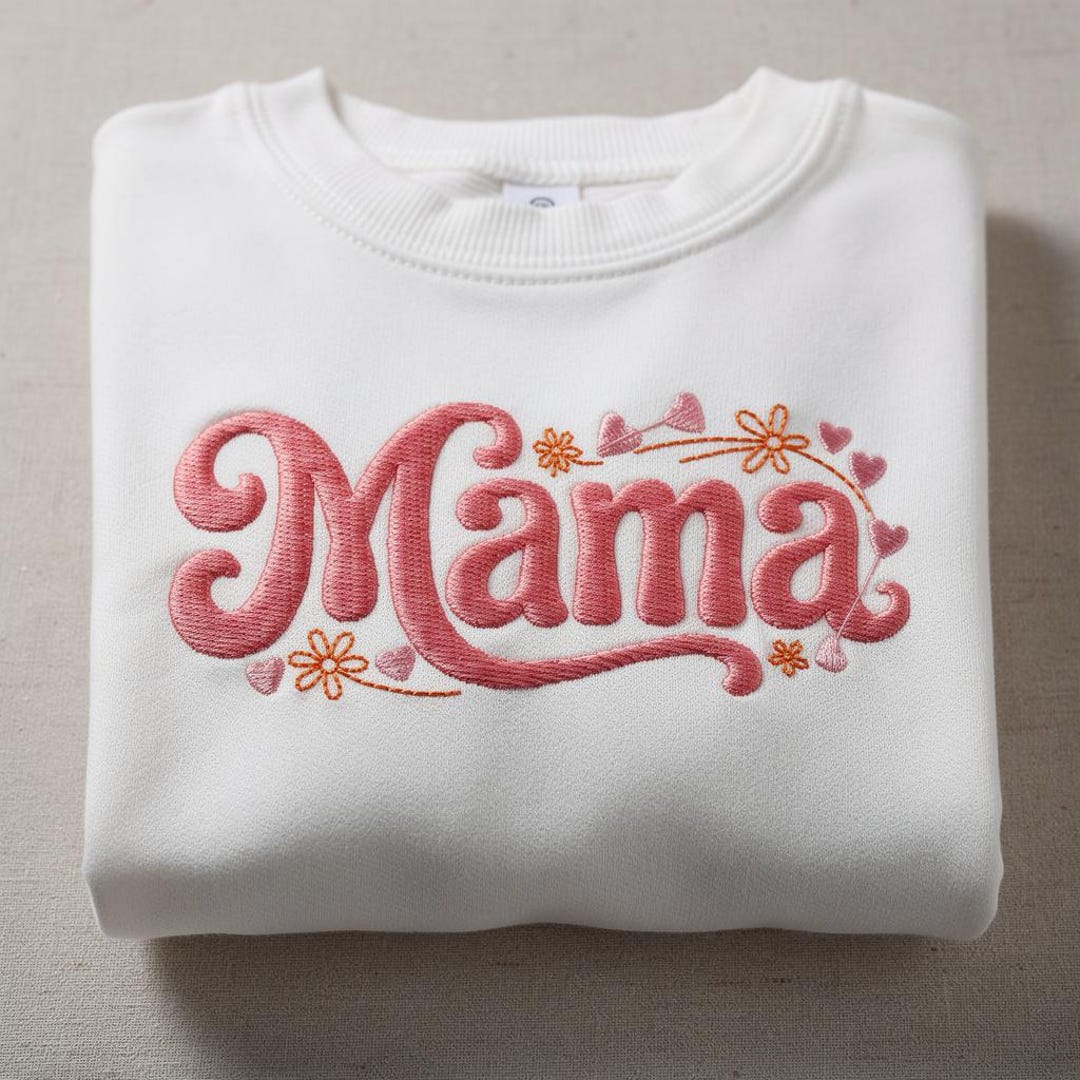 Mom Printed Pattern Mama Embroidery Design Floral Machine Embroidery Files Pink Mom Shirt ...