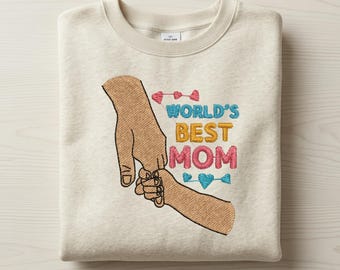 Diseño de bordado, Manos de madre e hijo, Día de la Madre, Regalo para mamá (Descarga digital)