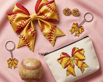 Softball Schleife Stickdatei, Sport Team Spirit Datei (Digitaler Download)