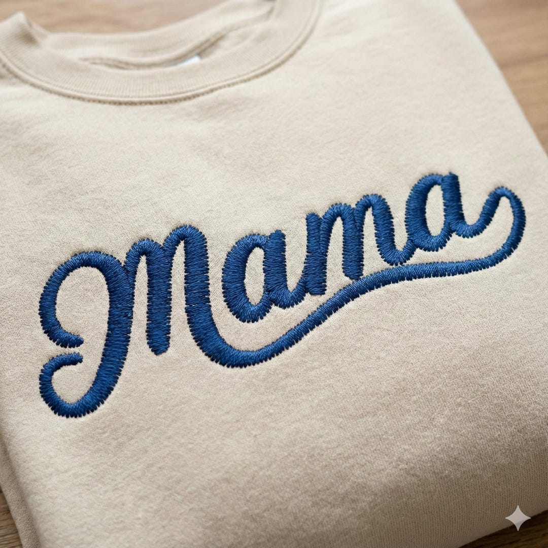 Mom Printed Pattern Mama Embroidery Design, Cursive Mom Script, Digital Machine Embroidery ...