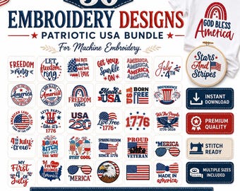 4. Juli Stickerei Bündel, 250-jähriges Jubiläum der USA, Amerikanische Flagge Adler Freiheit pes dst jef vp3