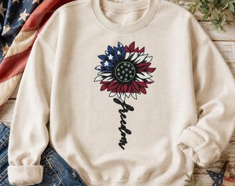 Amerikanische Sonnenblume Stickerei Design Vaterländisch Freiheit Maschinenstickerei Download Unabhängigkeit Feier Kleidung Dekoration