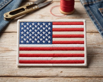 Amerikanische Flagge Stickerei Design Patriotisch USA Maschinenstickdatei Unabhängigkeit Feier Bekleidung Dekoration Herunterladbares Projekt