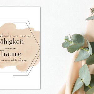 Tarjetas de afirmación alemanas minimalistas | Tarjetas de aliento | Tarjetas de agradecimiento | Tarjetas de amor propio | Tarjetas motivacionales para descargar e imprimir