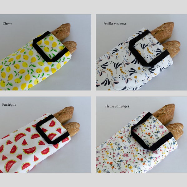 Reusable bread bag in Oeko-Tex cotton.