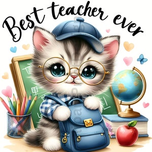 Cute Back to School Animals Clipart Bundle, Watercolor Animal Clip Art ...