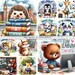 Cute Back to School Animals Clipart Bundle, Watercolor Animal Clip Art ...