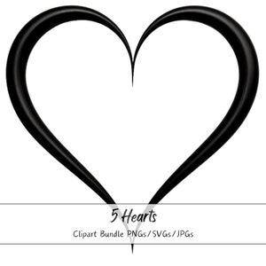 Open hart clipart bundel, 5 300 Dpi PNGs/SVGs/JPGs, commercieel gebruik, zwart, groen, rood, geel, regenboog, downloaden, harten, hoge kwaliteit