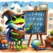 Cute Back to School Frogs Clipart Bundle, Watercolor Frog Clip Art ...