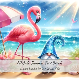 Lindo paquete de imágenes prediseñadas de razas de aves de verano, imágenes prediseñadas de razas de aves de acuarela, archivos de animales de alta calidad, descarga digital, gráficos de animales