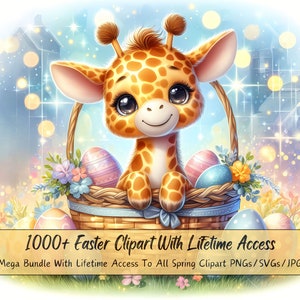 Más de 1000 imágenes prediseñadas de Pascua, paquete de animales de Pascua mega lindo, imágenes de imágenes prediseñadas de acuarela, archivos de alta calidad de animales, gráficos completos de la sección de Pascua
