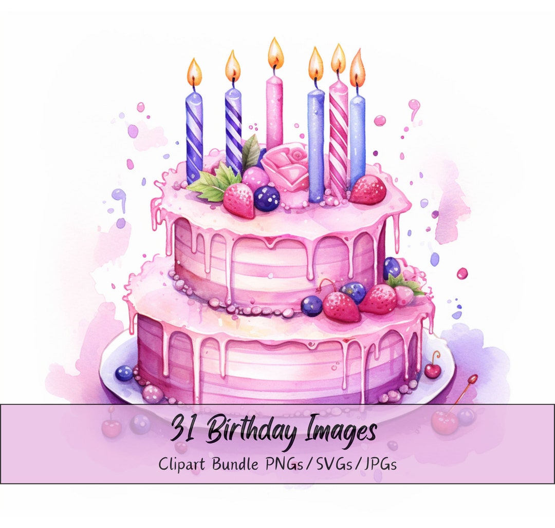 31 Watercolor Birthday Party Clipart Bundle, Cute Party Animals ...