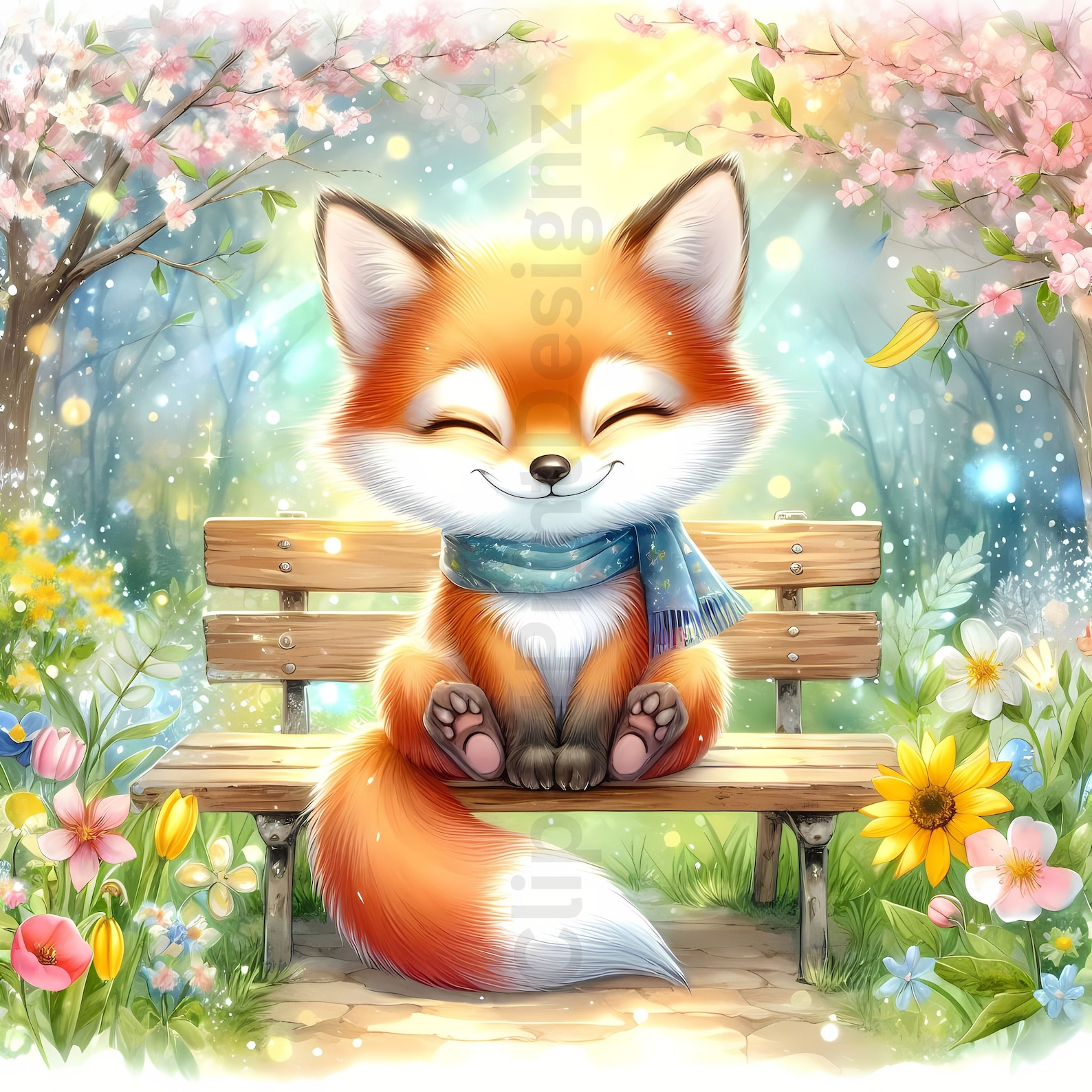 Spring Foz Cute Spring Fox Clipart Bundle, Watercolor Clip Art Images, 20 High ...