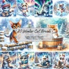 Cute Fall Squirrels Clipart Bundle, Watercolor Autumn Squirrel Clip Art ...