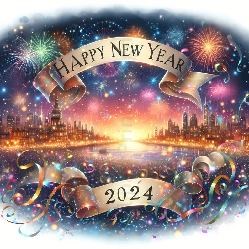 New Years Eve Clipart Bundle, Watercolor Happy New Year, 20 High ...