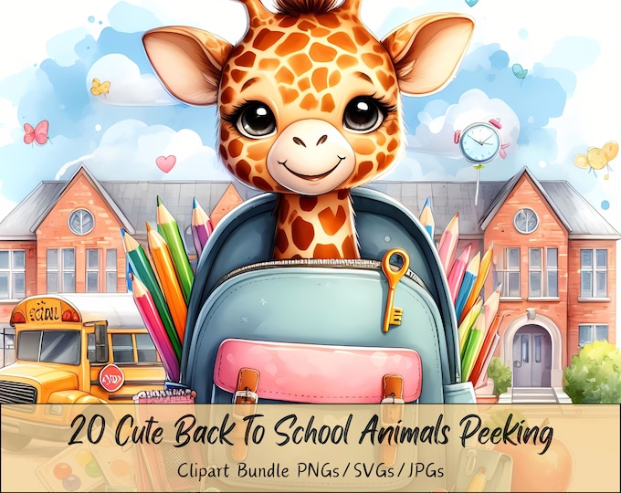 Cute Back to School Frogs Clipart Bundle, Watercolor Frog Clip Art ...