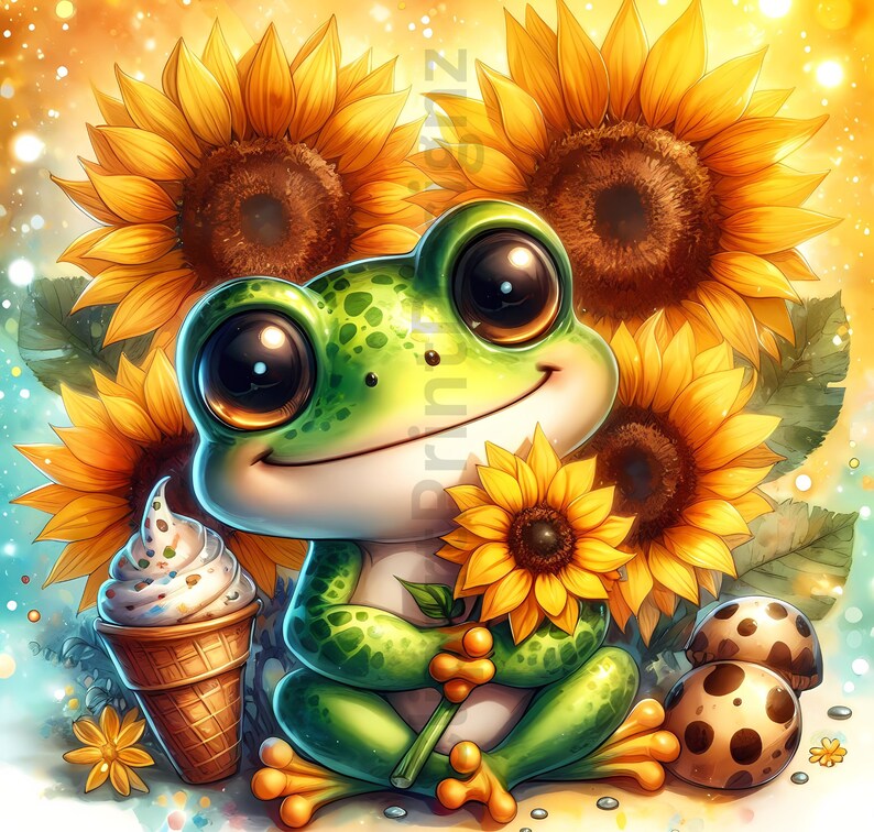 Cute Summer Frogs Clipart Bundle, Watercolor Frog Clip Art Images, High ...