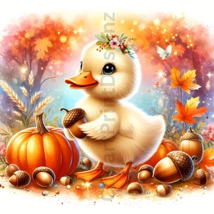 Cute Fall Ducks Clipart Bundle, Watercolor Duck Clip Art Images, High ...