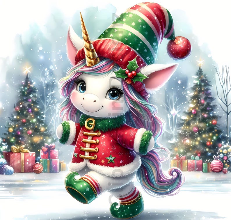 Cute Christmas Elf Animal Clipart Bundle, Xmas Elves Clip Art Images ...