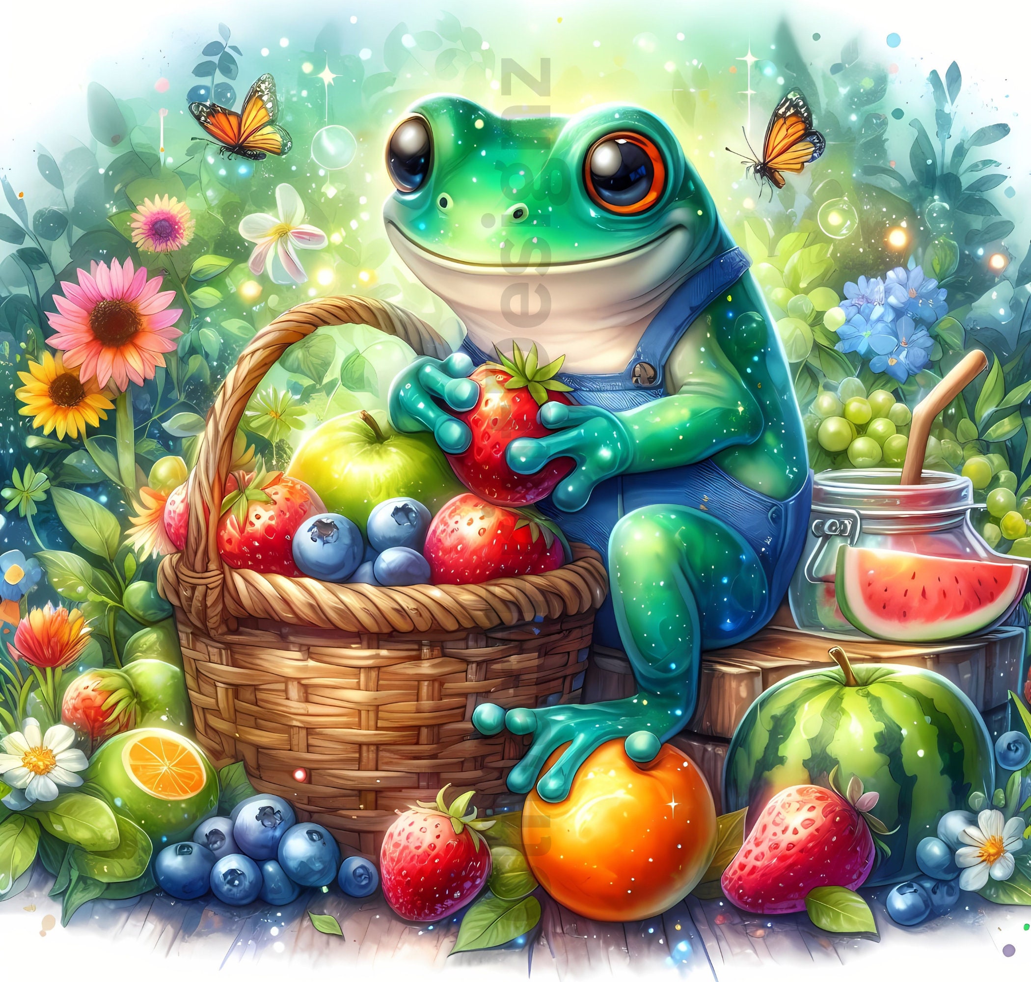 Cute Summer Frogs Clipart Bundle, Watercolor Frog Clip Art Images, High ...