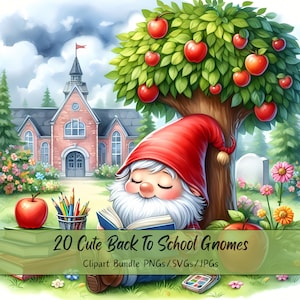 Niedliche Gnome Clipart Bundle, Aquarell Gnome Clip Art Bilder, hochwertige Kreatur Datei, digitale Lehrer Bildgrafik