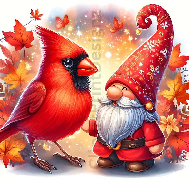 Cute Fall Red Cardinals Clipart Bundle, Watercolor Cardinal Clip Art ...