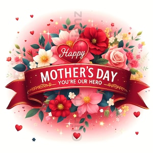 Happy Mother's Day Banners Clipart Bundle, Watercolor Clip Art Images ...