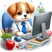 Cute Back to School Animals Working Clipart Bundle, Watercolor Animal ...