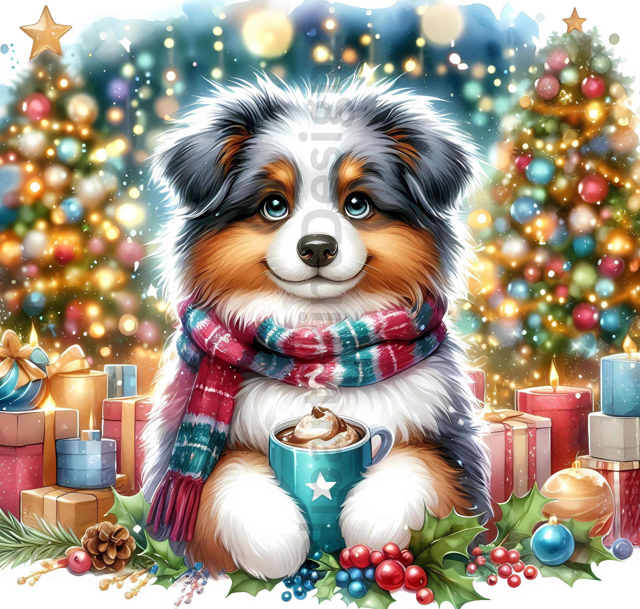 Weihnachtskarte Für Enkelsohn – Mit Hund & Rentier Motiv, 228 X 151 Mm, Geprägt Mit Glitzer, Inkl. Umschlag, Made In UK