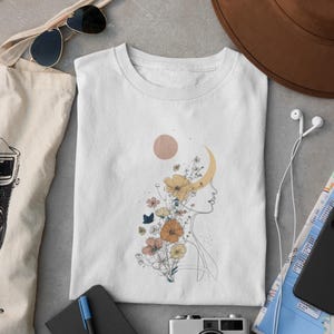 Woman Abstract One Line Drawing Art T-shirt and One Line Art / One Line girl t shirt