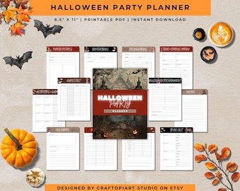 Planificador de Halloween / Planificador de fiestas espeluznantes / Planificador de vacaciones / Planificador de Halloween imprimible / Planificación de fiestas de Halloween / Programa de Halloween