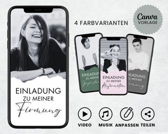 Digital Confirmation Invitation | WhatsApp Confirmation Invitation | Animated Invitation Card with Photo and Music | Canva Template Instant Download