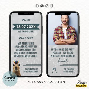 Digitale Einladung Geburtstag lustig "Macht die Haare schön", Animierte Einladung Capybara, Videoeinladung mit Musik, Canva-Vorlage personalisierbar, 4 Seiten, Sofort Download, eCard Whatsapp Einladung zum Versenden mit Whatsapp, Instagram, Facebook, Messenger, SMS und E-Mail, lustige Einladungskarte für jedes Alter für Frauen und Männer, Partyeinladung mit witzigem Capybara