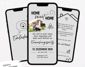 Invito digitale per inaugurazione della casa | Biglietto elettronico animato per inaugurazione della casa | Musica per modello Canva | Invito video WhatsApp per foto di inaugurazione della casa