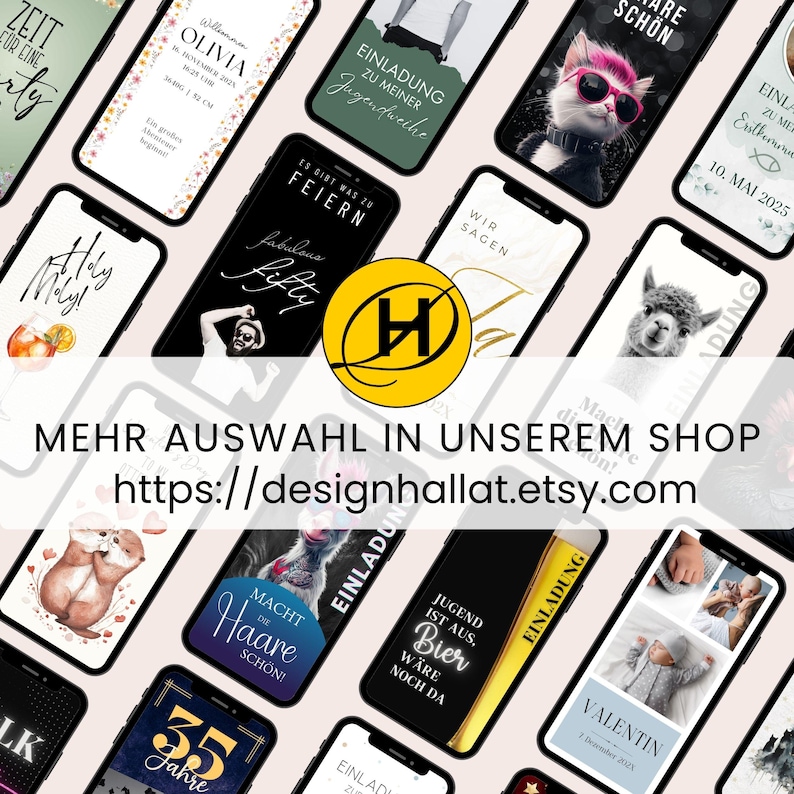Digitale Einladung Geburtstag, Animiert, blau, Videoeinladung mit Musik, personalisierbar, Canva-Vorlage, für jedes Alter, Sofort Download, eCard, Geburtstagseinladung zum Versenden mit Whatsapp, Instagram, Facebook, Messenger, SMS und E-Mail,