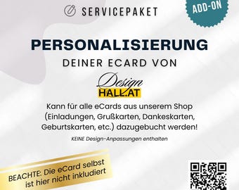 Personalized eCards from DesignhallAT | Personalization service for digital invitations, thank you cards, birth announcements, etc. from our shop