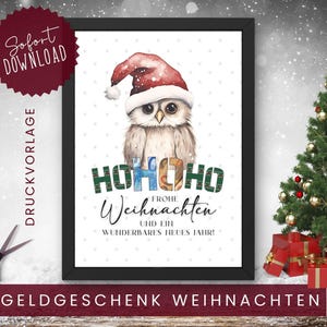 Money gift Christmas, Christmas gift, last minute gift, creative money gift, DIY money gift instant download, print template