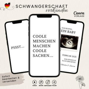 Wir bekommen ein Baby Karte digital Schwangerschaft verkünden animiert WhatsApp Baby Reveal Instagram personalisierbar eCard Baby ankündigen
