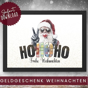 Geldgeschenk Weihnachten, DIY Weihnachtsgeschenk, Last minute Geschenk, Geld kreativ verschenken, Bild, Sofort Download, PDF Druckvorlage